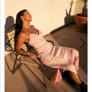 Nasty Gal Pink Satin Star Dress